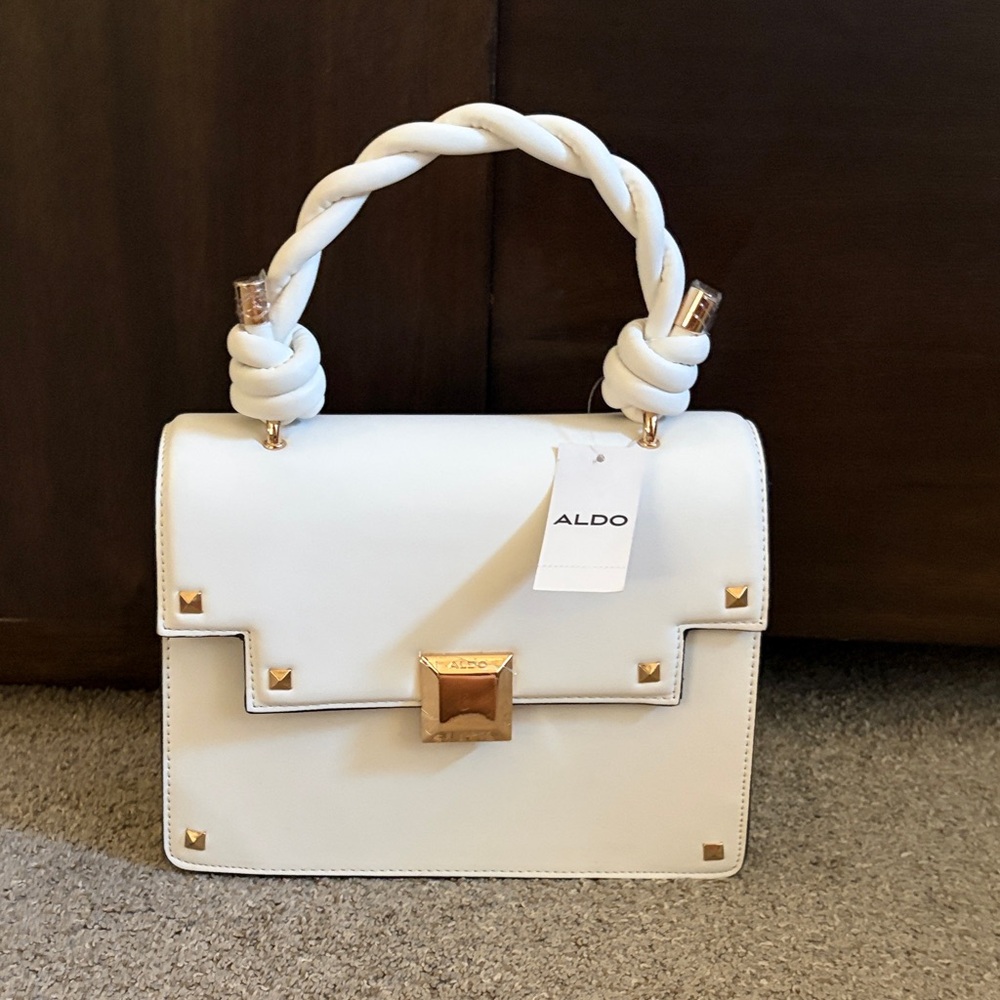 Aldo Cream Satchel/ Crossbody with Gold Details